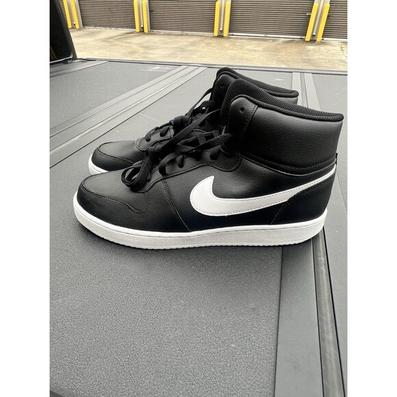 Nike Men Ebernon Mid Black White Leather Athletic Basketball Shoe Sneakers Sz 11 main image 8